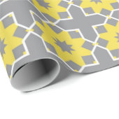 Modern Trendy Grey and Yellow Flowers Cadeaupapier (Rol Hoek)