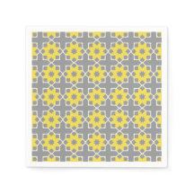 Modern Trendy Grey and Yellow Flowers