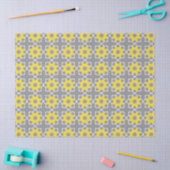 Modern Trendy Grey and Yellow Flowers Tissuepapier (Craft)