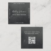 Modern & Trendy Grey Night Sky Cosmic Space Galaxy Vierkante Visitekaartje (Voorkant / Achterkant)