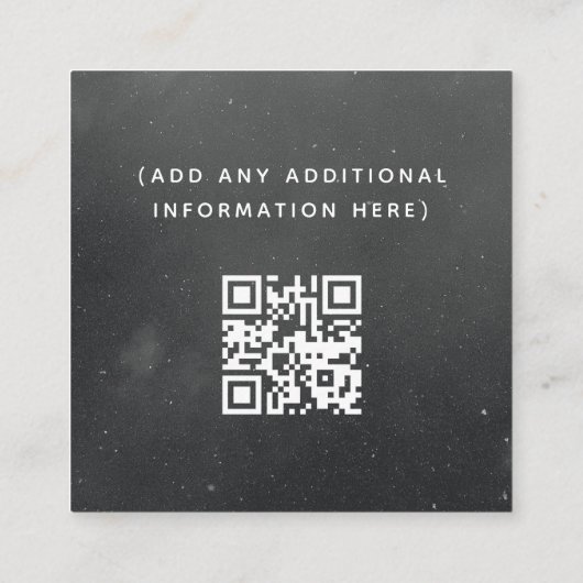 Modern & Trendy Grey Night Sky Cosmic Space Galaxy Vierkante Visitekaartje (Achterkant)