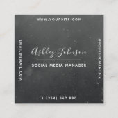 Modern & Trendy Grey Night Sky Cosmic Space Galaxy Vierkante Visitekaartje (Voorkant)