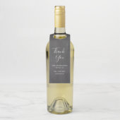 Modern trendy grijs. Chalkboard bruiloft bedankt Flessenhanger (Op fles)