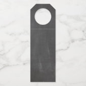Modern trendy grijs. Chalkboard bruiloft bedankt Flessenhanger (Achterkant)