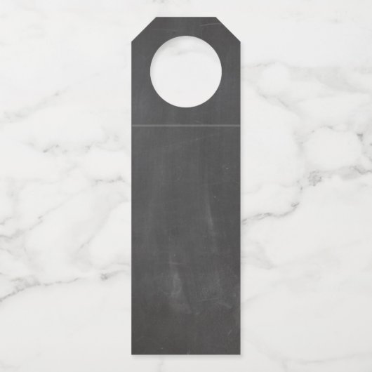 Modern trendy grijs. Chalkboard bruiloft bedankt Flessenhanger (Achterkant)