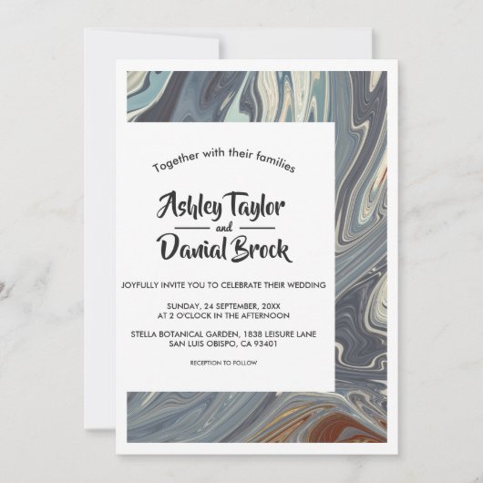 Modern trendy grijs Elegante Abstracte kunst bruil Kaart (Voorkant)