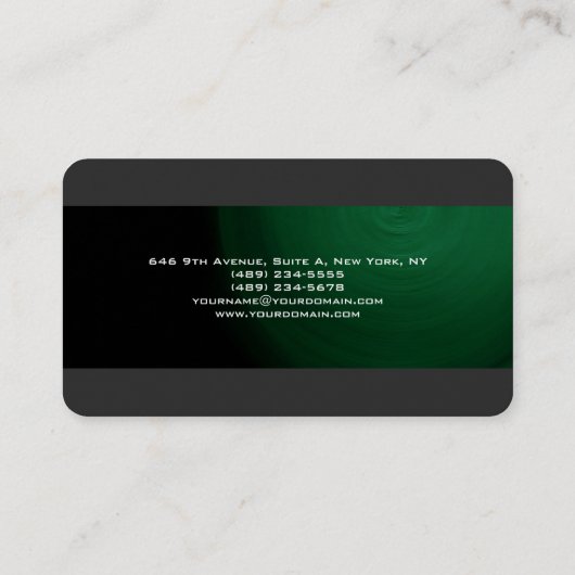 Modern Trendy Groen Grijs Uniek Trendy Creatief Visitekaartje (Achterkant)