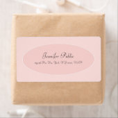 Modern trendy handschrift script Blush Pink White Etiket (Insitu)