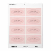 Modern trendy handschrift script Blush Pink White Etiket (Full Sheet)