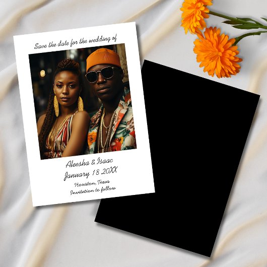 Modern Trendy Handwritten Typography One Photo Save The Date