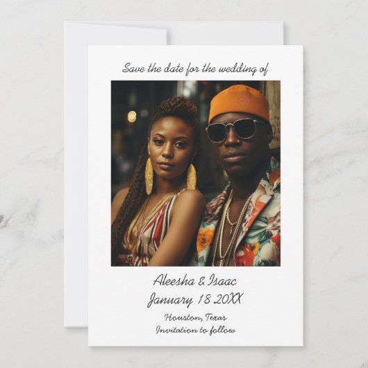 Modern Trendy Handwritten Typography One Photo Save The Date (Voorkant)