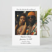 Modern Trendy Handwritten Typography One Photo Save The Date (Staand voorkant)