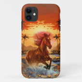 MODERN TRENDY HARDLOOPPAARD IN SUNSET LAKE Case-Mate iPhone CASE (Achterkant)