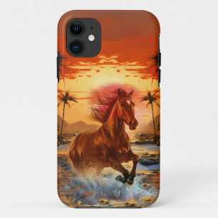 MODERN TRENDY HARDLOOPPAARD IN SUNSET LAKE Case-Mate iPhone CASE