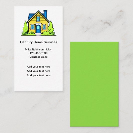 Modern Trendy Home Services Kleurrijk Visitekaartj Visitekaartje (Voorkant / Achterkant)