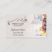 Modern Trendy House Cleaning Maid Janitorial Busin Visitekaartje (Achterkant)