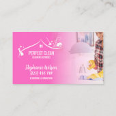 Modern Trendy House Cleaning Maid Janitorial Busin Visitekaartje (Achterkant)