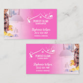 Modern Trendy House Cleaning Maid Janitorial Busin Visitekaartje (Voorkant / Achterkant)
