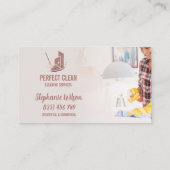 Modern Trendy House Cleaning Maid Janitorial Busin Visitekaartje (Achterkant)