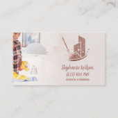Modern Trendy House Cleaning Maid Janitorial Busin Visitekaartje (Voorkant)