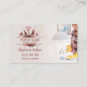 Modern Trendy House Cleaning Maid Janitorial Busin Visitekaartje (Achterkant)