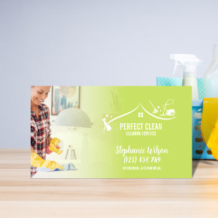 Modern Trendy House Cleaning Maid Janitorial Busin Visitekaartje