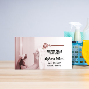 Modern Trendy House Cleaning Maid Janitorial Busin Visitekaartje
