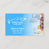 Modern Trendy House Cleaning Maid Janitorial Busin Visitekaartje (Achterkant)