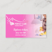 Modern Trendy House Cleaning Maid Janitorial Busin Visitekaartje (Achterkant)