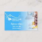 Modern Trendy House Cleaning Maid Janitorial Busin Visitekaartje (Achterkant)