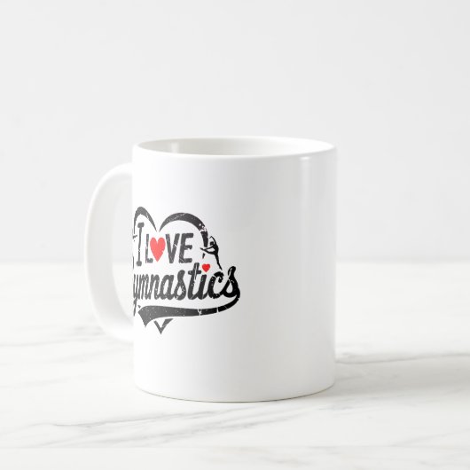 Modern Trendy Ik hou van gymnastiek Koffiemok (Voorkant links)