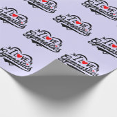 Modern Trendy Ik hou van Gymnastiek Paarse Cadeaupapier (Hoek)