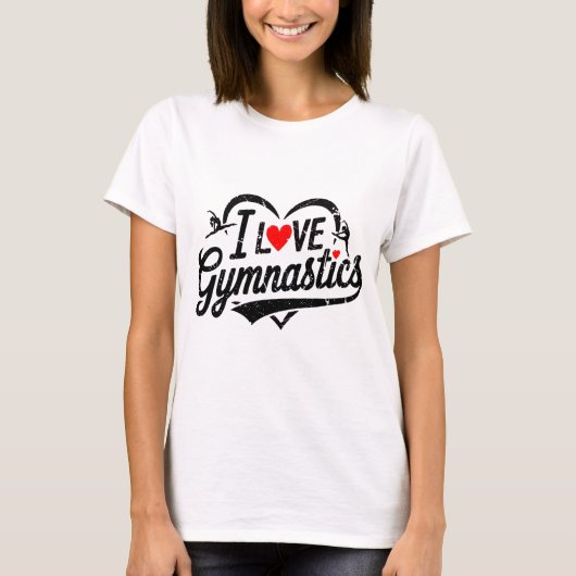 Modern Trendy Ik hou van gymnastiek T-shirt (Voorkant)