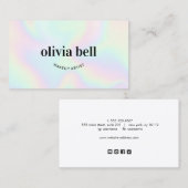 Modern Trendy Iridescent Makeup Artist Visitekaartje (Voorkant / Achterkant)