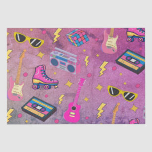 Modern Trendy jaren 80 Stijl  Neon Roze Paarse Tissuepapier