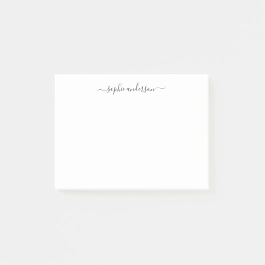 Modern trendy kalligrafie script op maat post-it® notes (Voorkant)