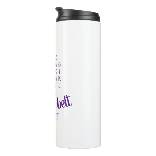 Modern Trendy Karate Silhouette Girly Pink Martial Thermosbeker (Geroteerd rechts)