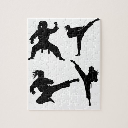 Modern trendy karate / taekwondo / judo legpuzzel (Verticaal)