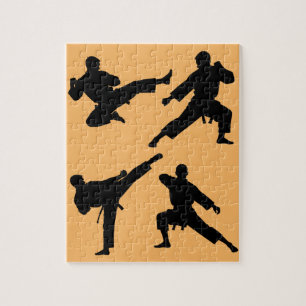 Modern trendy karate / taekwondo / judo Sinaasappe Legpuzzel