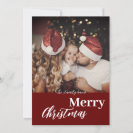 Modern Trendy Kerstmis, donkerdusky Family Foto Kaart