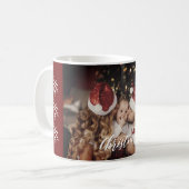 Modern Trendy Kerstmis, donkerdusky Family Foto Koffiemok (Voorkant links)