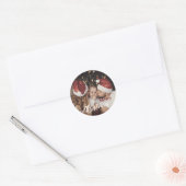 Modern Trendy Kerstmis, donkerdusky Family Foto Ronde Sticker (Envelop)