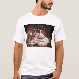 Modern Trendy Kerstmis, donkerdusky Family Foto T-shirt