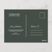 Modern Trendy Kerstmis | Forest Green Dark Dusky Briefkaart (Achterkant)
