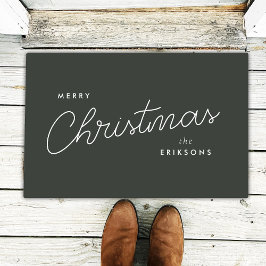 Modern Trendy Kerstmis | Forest Green Dark Dusky Deurmat