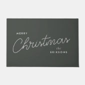 Modern Trendy Kerstmis | Forest Green Dark Dusky Deurmat (Voorkant)