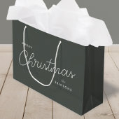 Modern Trendy Kerstmis | Forest Green Dark Dusky Groot Cadeauzakje