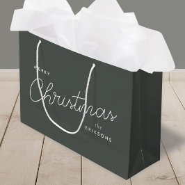 Modern Trendy Kerstmis | Forest Green Dark Dusky Groot Cadeauzakje