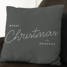 Modern Trendy Kerstmis | Forest Green Dark Dusky Kussen