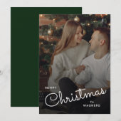 Modern Trendy Kerstmis | Koppel Foto  Feestdagenkaart (Voorkant / Achterkant)